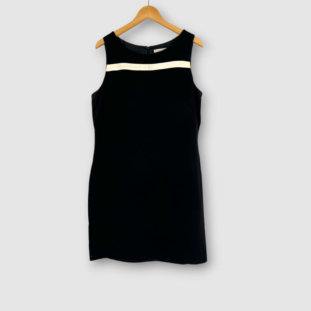 90s Vintage Casual Corner Annex Sleeveless Stripe Sheath Dress Size 16